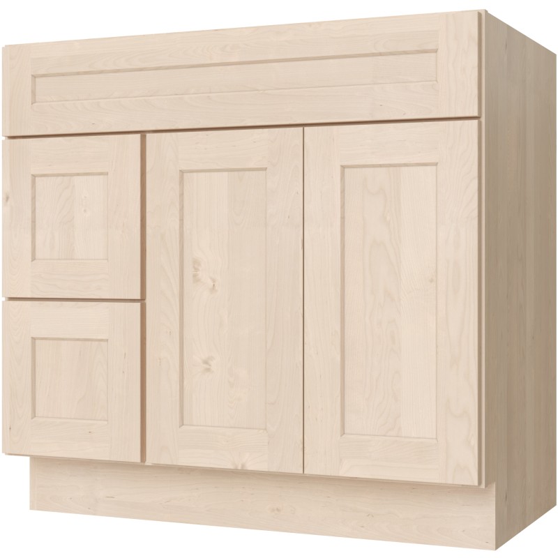 FA3621DR vanity in Unfinished Birch Shaker