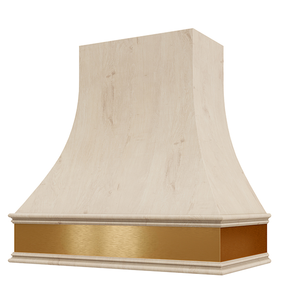 Curved with Brass Apron range hood