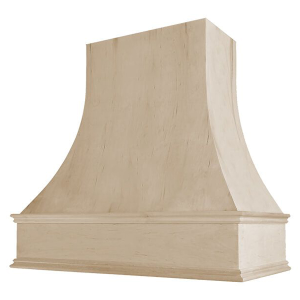 Curved range hood