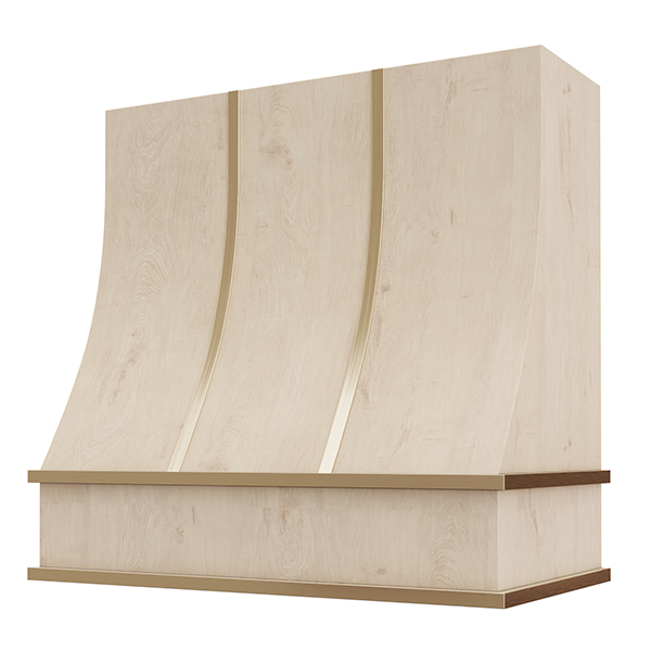 Sloped with Brass Strapping range hood