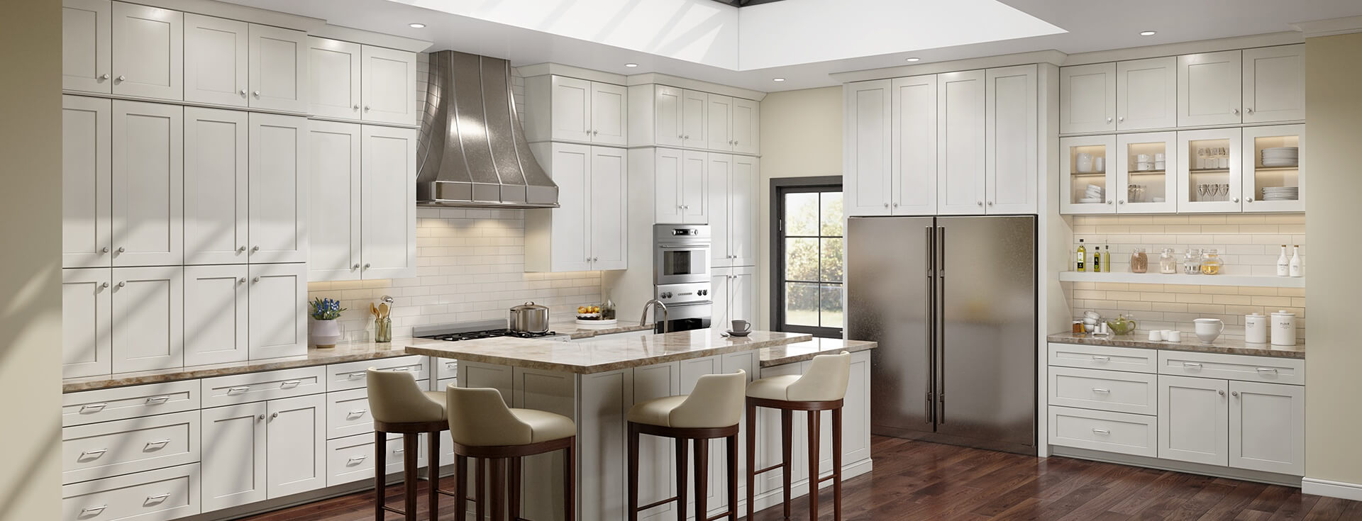 Dove White Shaker kitchen cabinetry