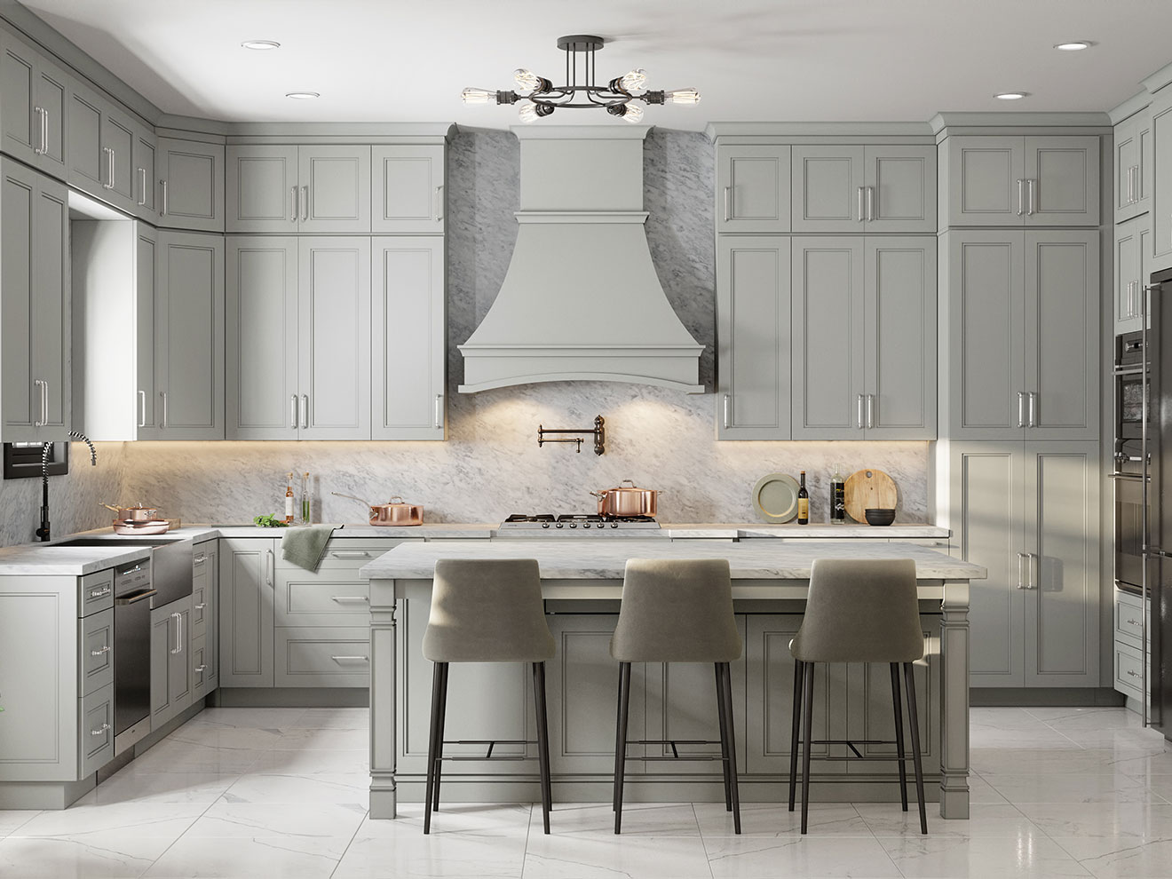 Finished kitchen cabinetry
